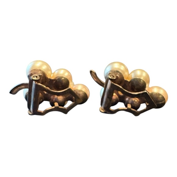 Vintage Beaded Necklace & Clip-On Earring Set Earth Tones & Pearl JB7 - Picture 6 of 6